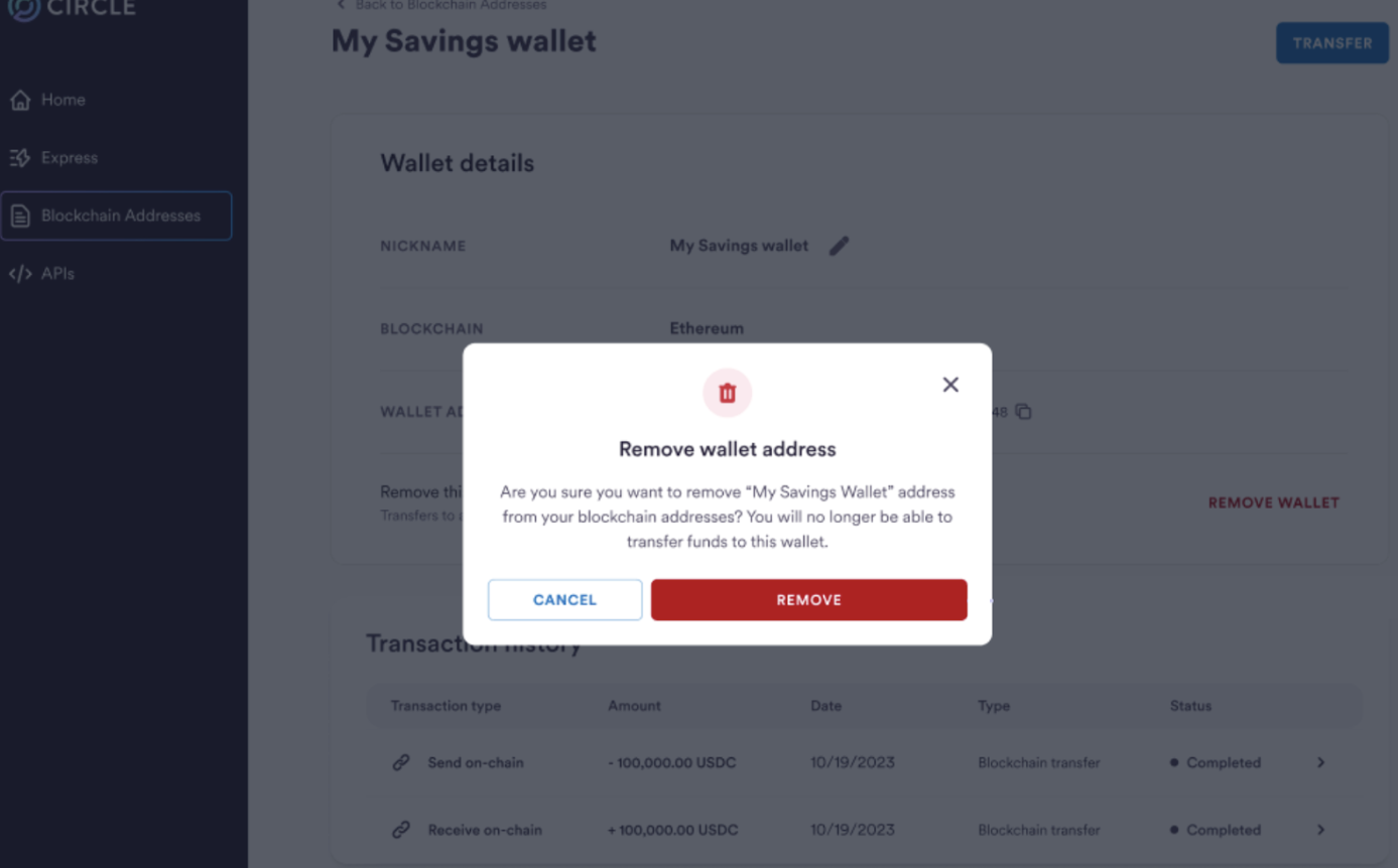 Remove an address from your address book
