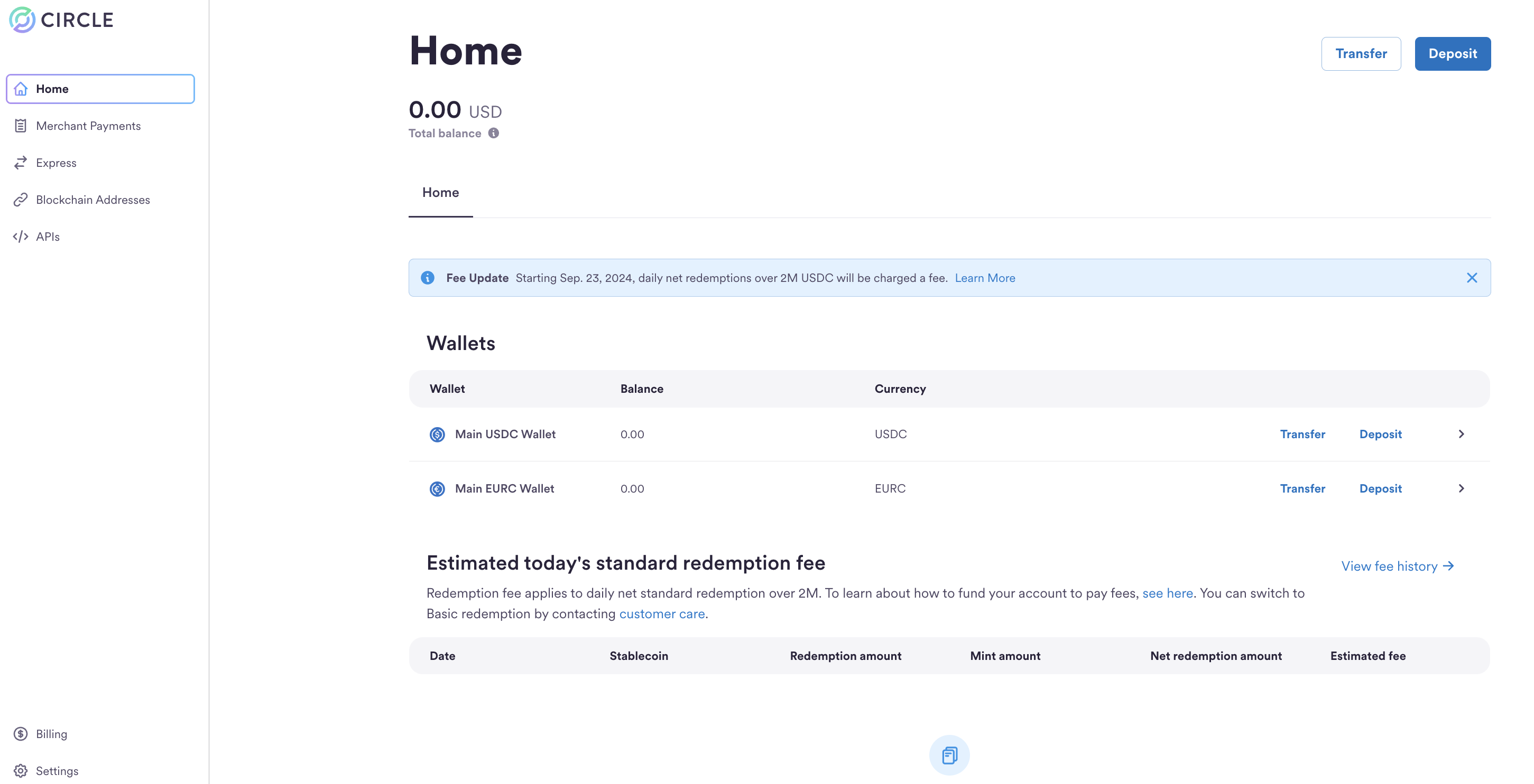 Link your bank account | EURC